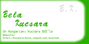 bela kucsara business card